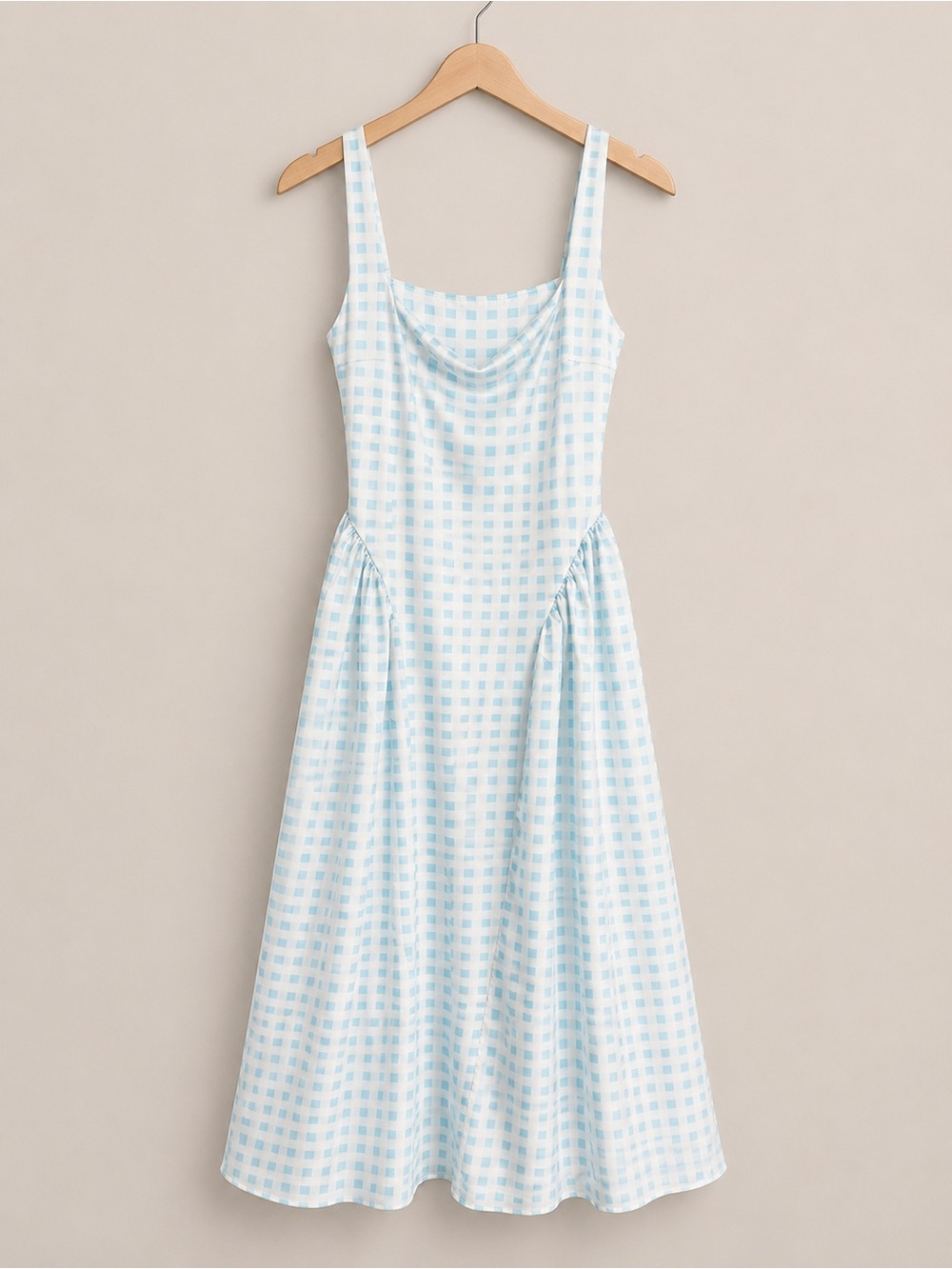 Light Blue Gingham Sundress - Women